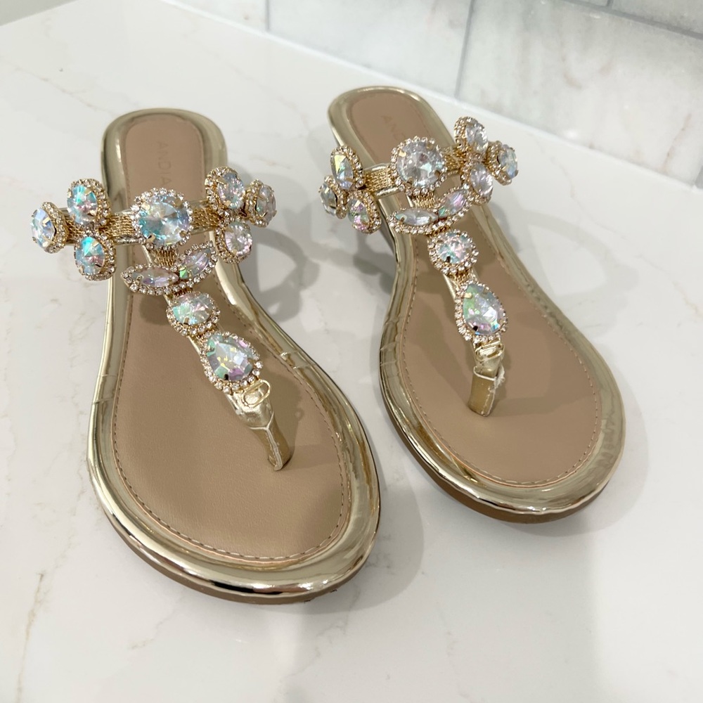 Andiamo | Jewel Rhinestone Slip On Sandals